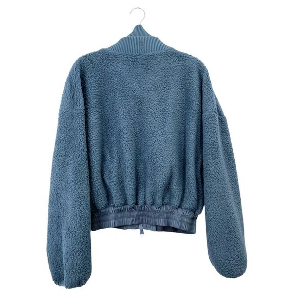 Free People Gear Up Sherpa teddy Jacket Size L blue - Picture 8 of 11